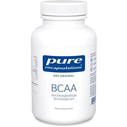 Weiße BCAAs-Dose von "pure encapsulations" mit blauem Etikett.