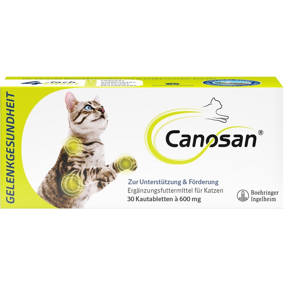 Katzennahrung zur Unterstützung der Gelenkgesundheit in einer Schachtel.